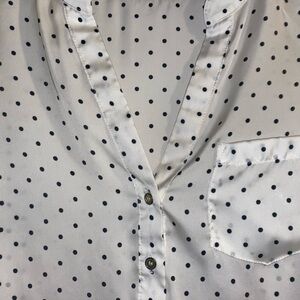 The Limited White and Blue Blouse Lightweight Relaxed Fit